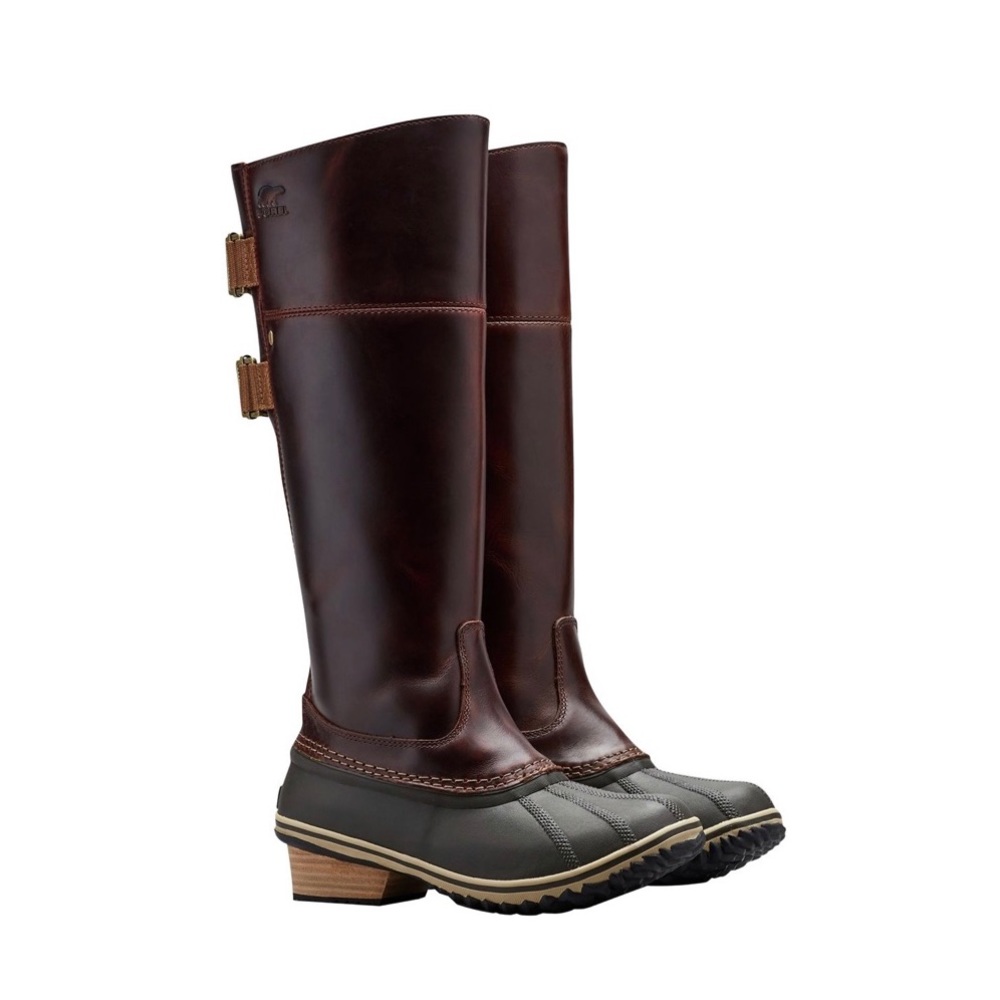 SOREL Slimpack Riding Tall II Boot Brown Leather Waterproof Winter Rubber 7